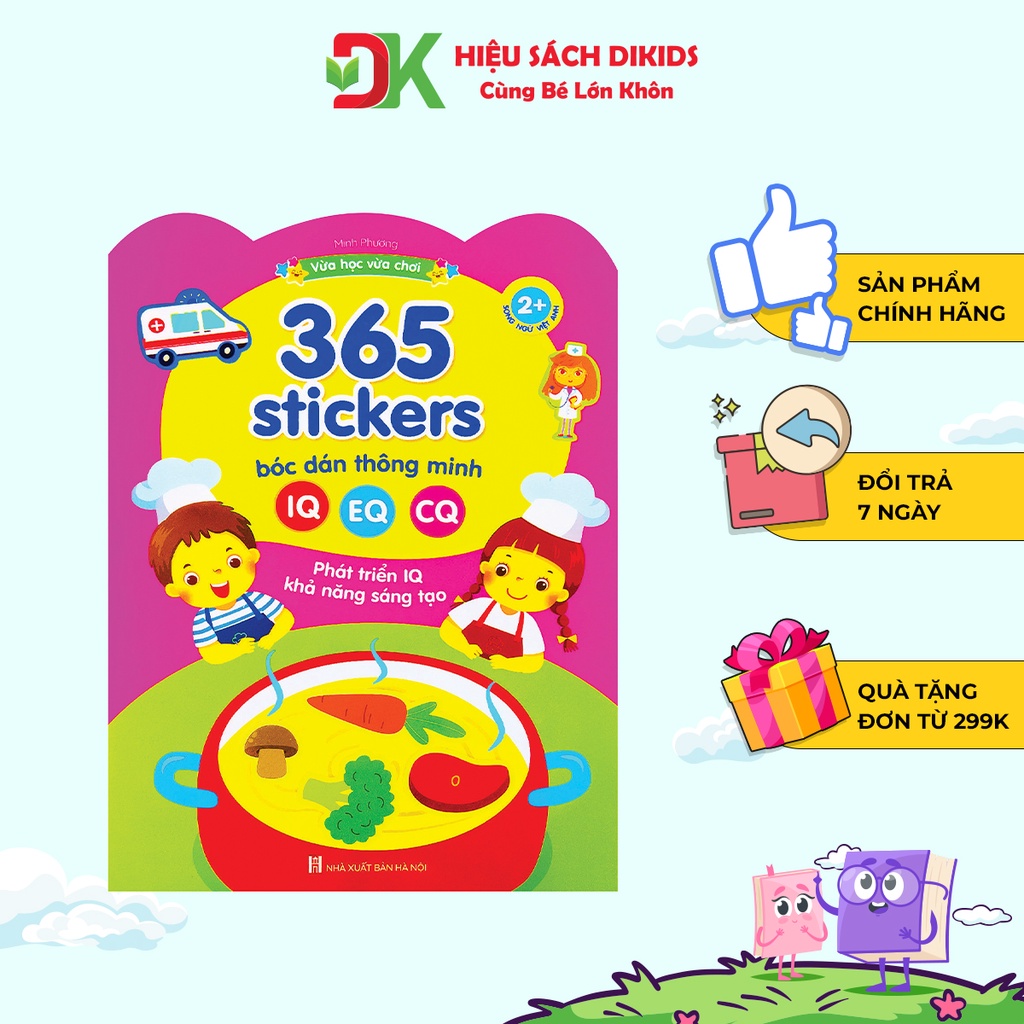 [Mã BMLT35 giảm đến 35K đơn 99K] Sách - 365 sticker bóc dán thông minh song ngữ Anh Việt cho bé khám phá thế giới