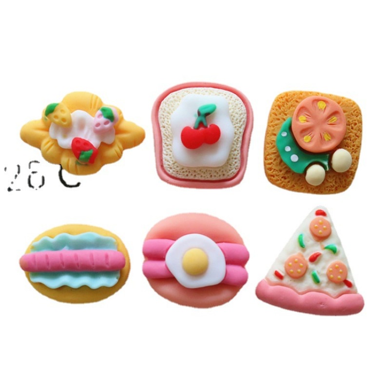 Bộ 10 Miếng Dán Trang Trí Điện Thoại / Tủ Lạnh Hình Bánh Pizza / Trái Cây Dễ Thương Diy