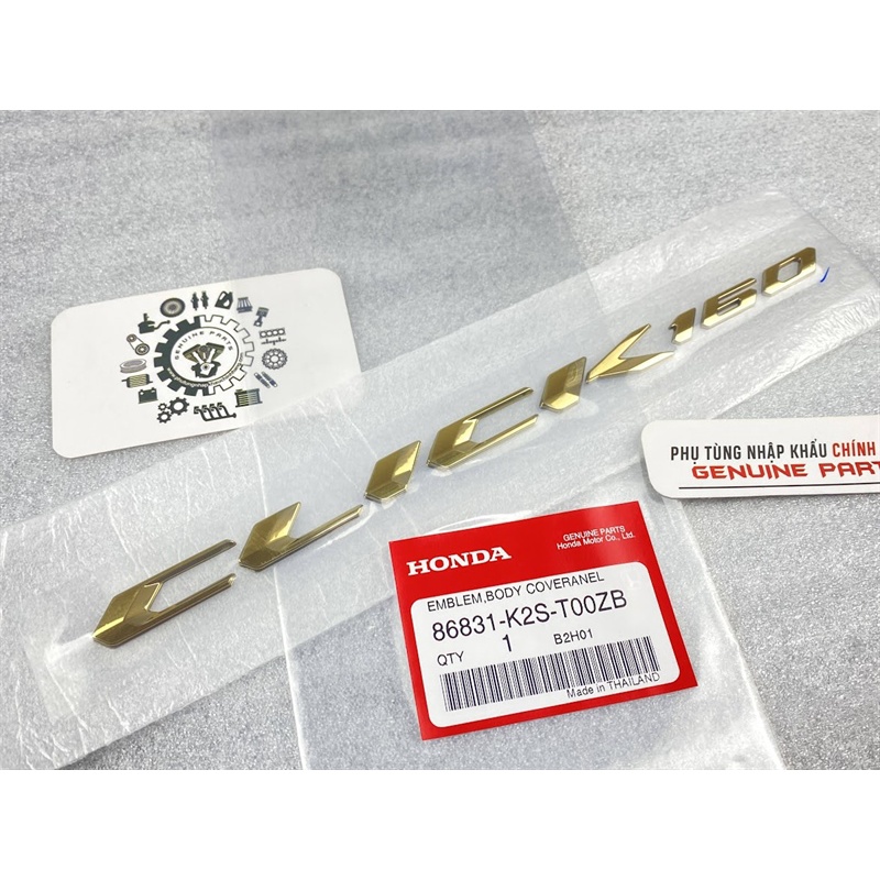 Tem chữ nổi CLICK 160 2 màu nhập chính hãng Honda Thái 86831-K2S-T00ZB / 86831-K2S-T00ZC