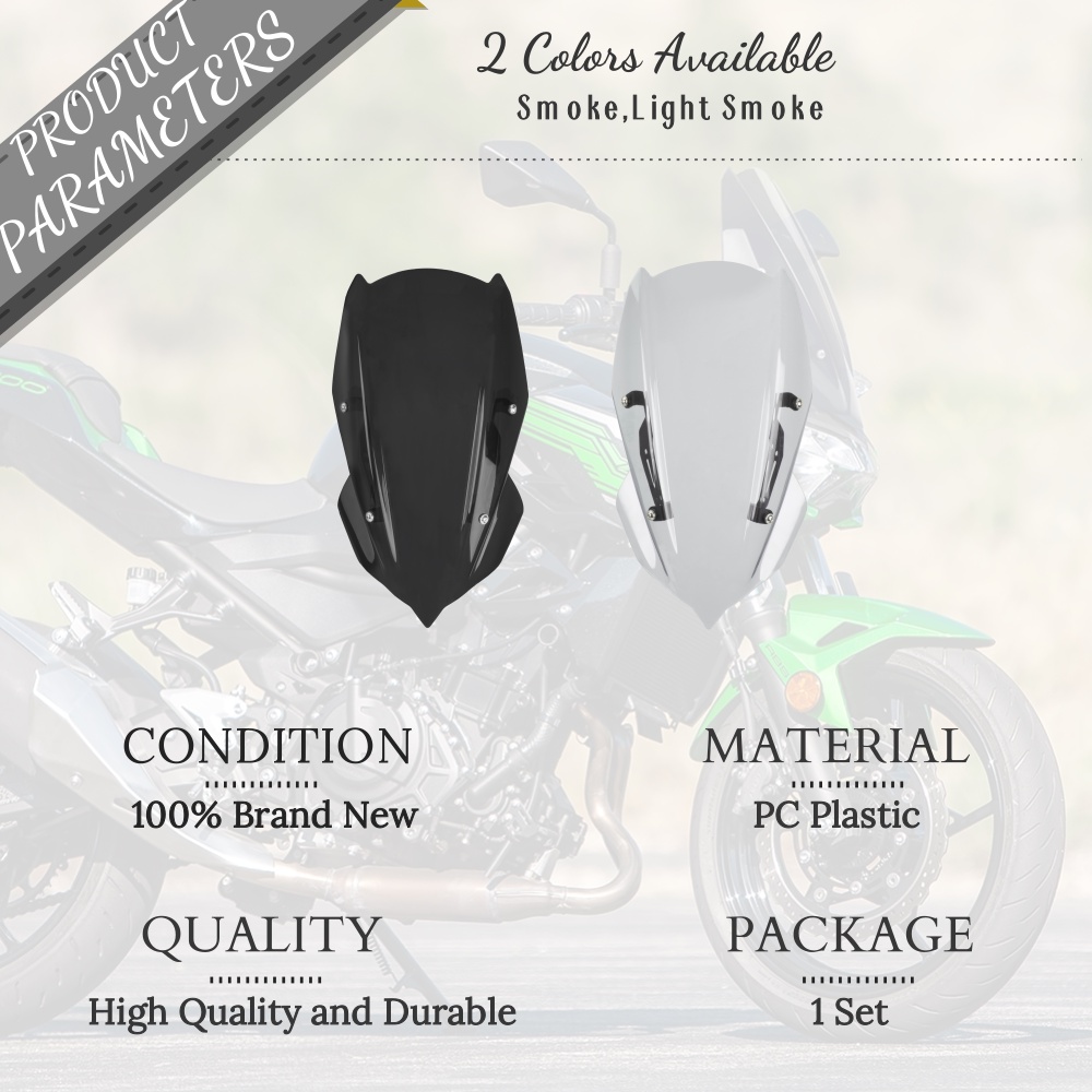VISER Kính Chắn Gió Chuyên Dụng Cho Xe Mô Tô Kawasaki Z250 Z400 2019-2023 Z 400
