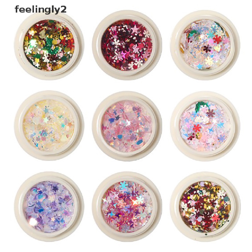 [Hàng Có Sẵn] Kim Tuyến Hình Bông Tuyết Trang Trí Móng Tay Nghệ Thuật Bằng Kim Loại Vàng Kim Loại (F