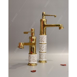 Vòi lavabo, vòi rửa chén đồng mạ vàng cao cấp chính hãng everest ev-mv17