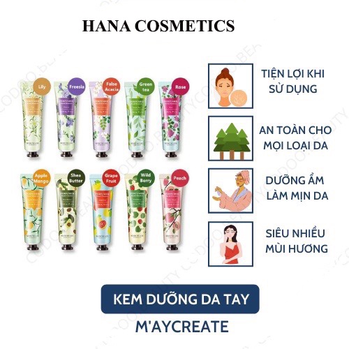 Kem Dưỡng Da Tay Maycreate 🍁𝑭𝒓𝒆𝒆𝒔𝒉𝒊𝒑🍁Kem Dưỡng Tay Vị Hoa Quả