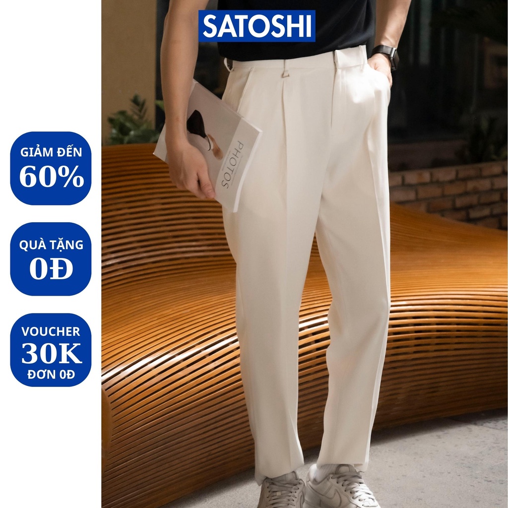Satoshi| Quần tây nam, quần âu nam cao cấp SAQT22 lưng thun thiết kế dáng suông slimfit co giãn nhẹ