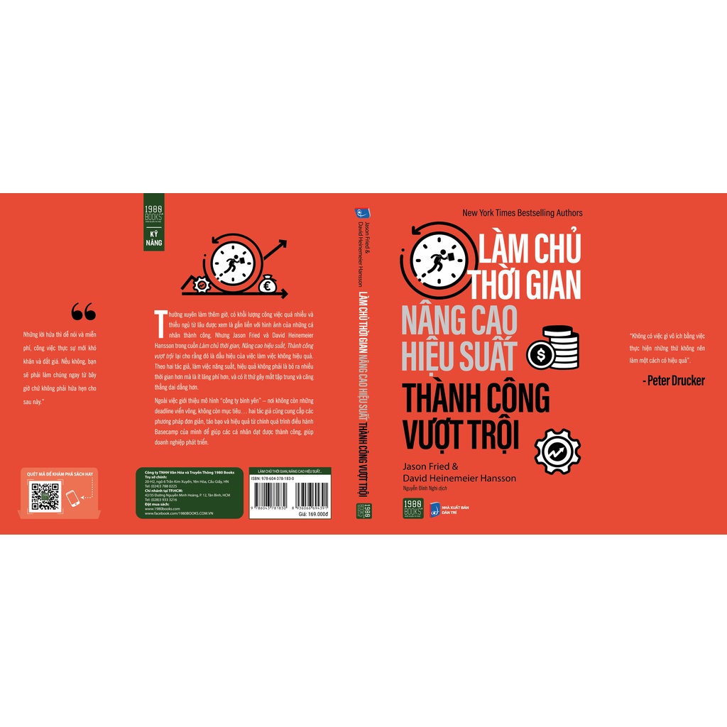 Sách - Làm chủ thời gian, nâng cao hiệu suất, thành công vượt trội - Jason Fried &amp; David Heinemeier Hansson (1980HCM)