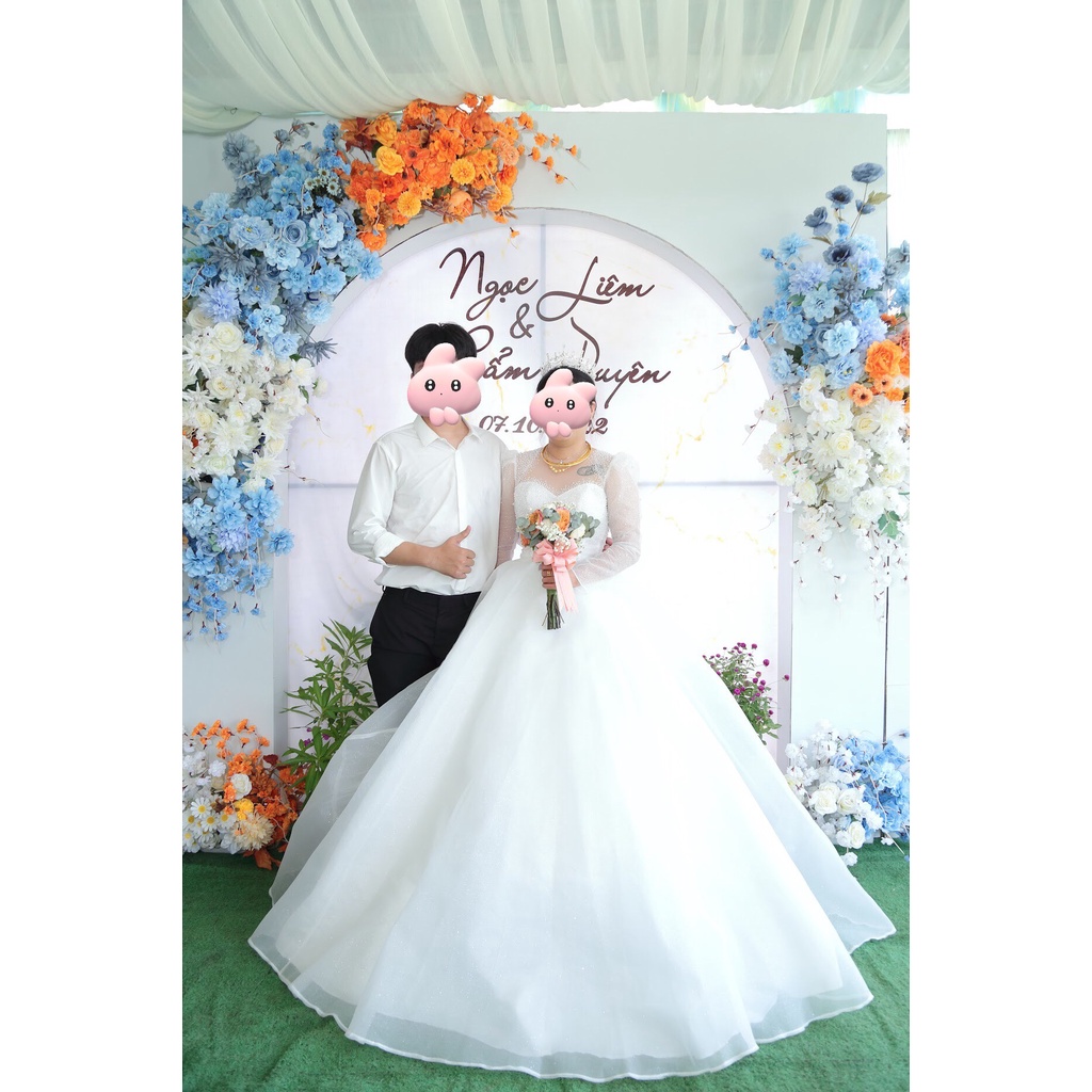 👰‍♀️Áo cưới thiết kế như hình new 100%