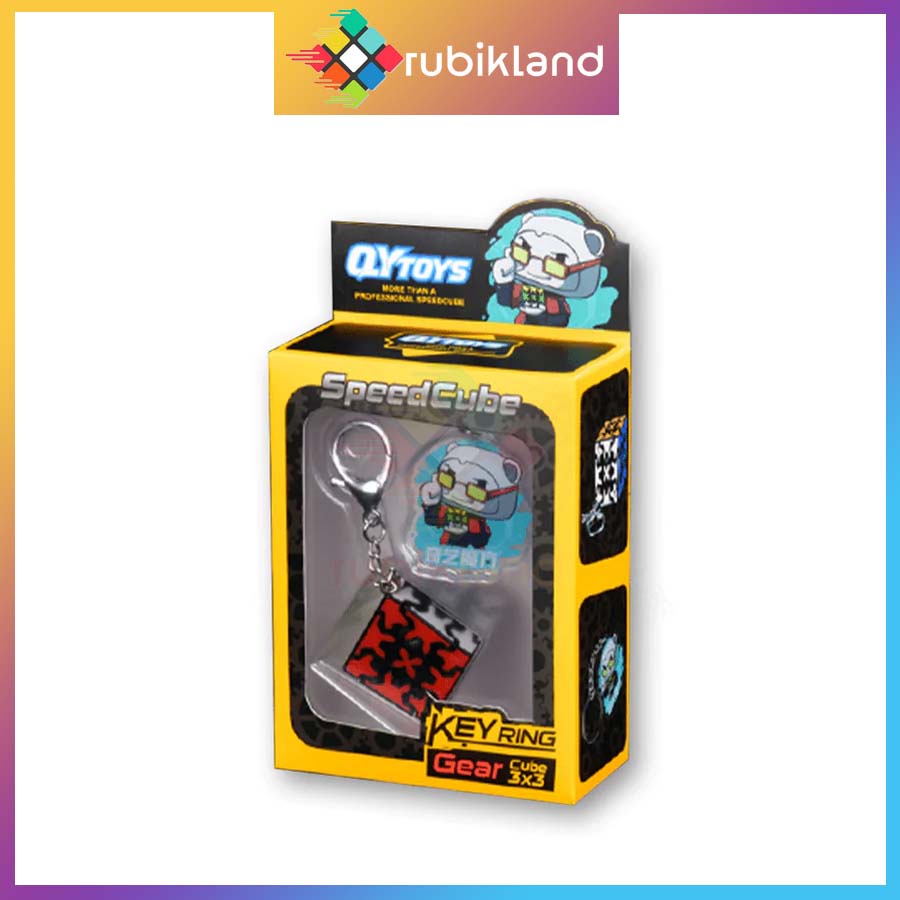 Móc Khóa Rubik QiYi Gear Keychain 3x3 Stickerless Rubic Biến Thể Bánh Răng Đồ Chơi Trí Tuệ