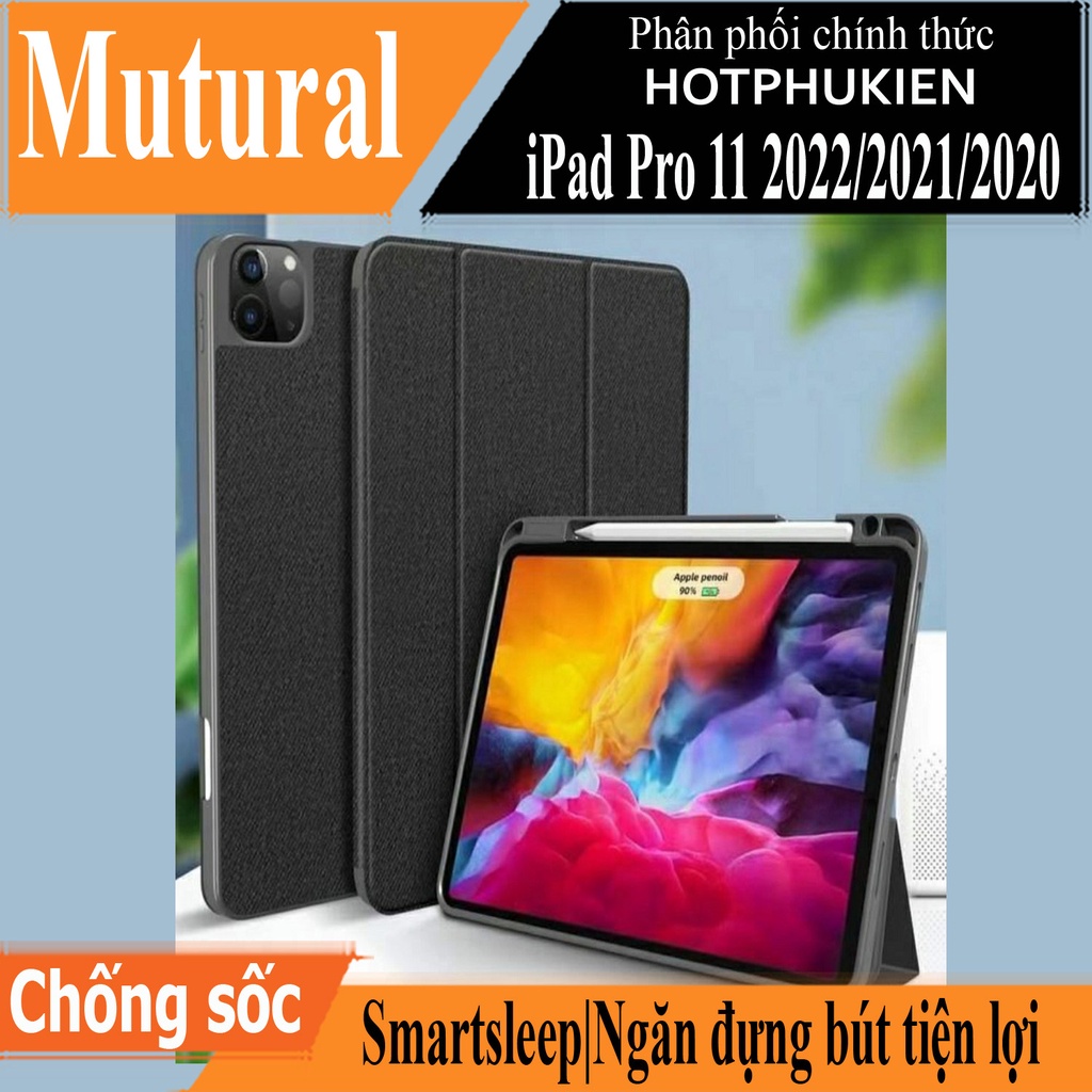 Case Bao da chống sốc canvas Mutural Yashi Series cho iPad Pro 11 2022 Chip M2 / 2021 Chip M1 / 2020