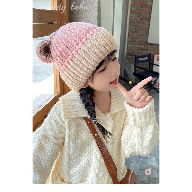 Mũ len tròn che tai giữ ấm mùa đông cho bé trai bé gái từ 3 đến 12 tuổi