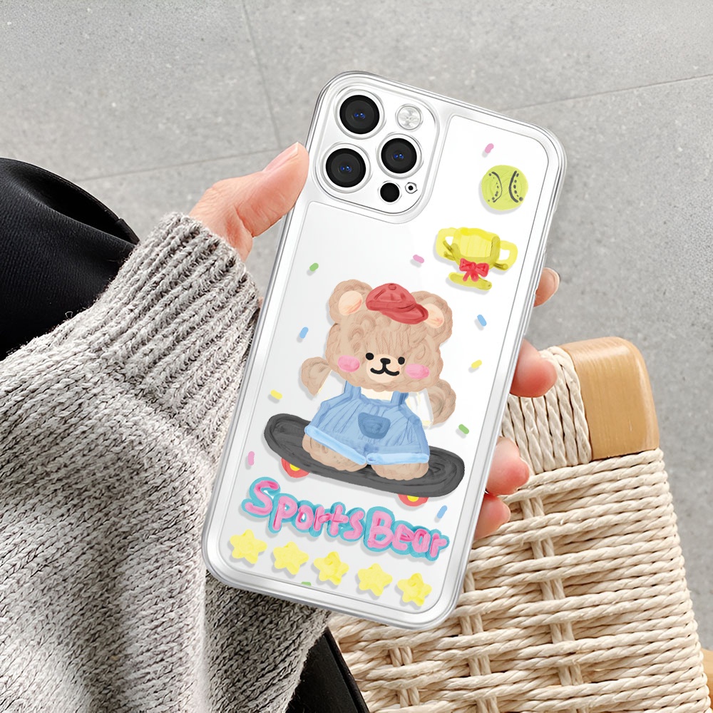 Ốp Điện Thoại Trong Suốt Hình Gấu Dễ Thương Cho iphone 14ProMax 14Plus 13 11 12 7 Plus X XR