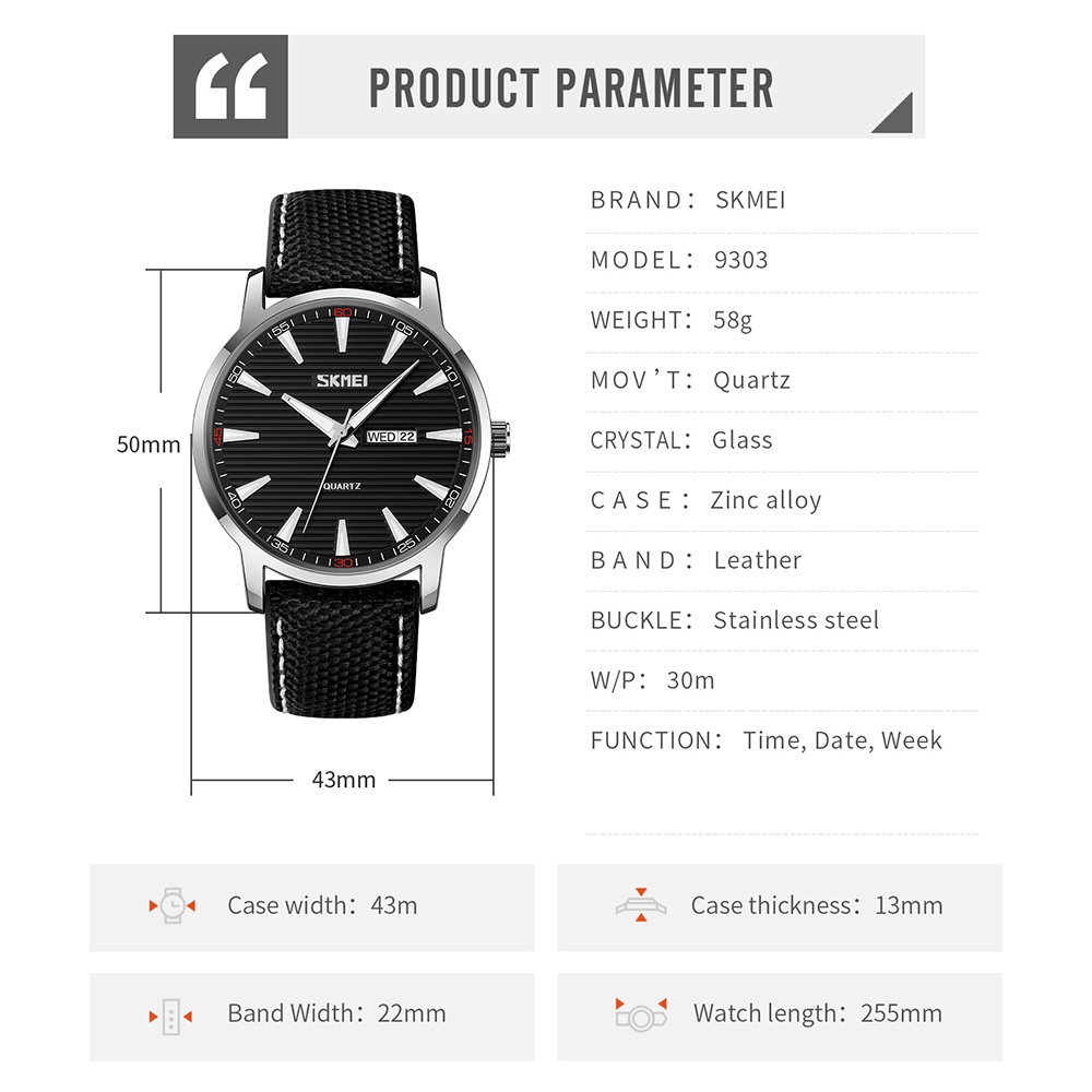 Đồng Hồ Thể Thao Nam Hiển Thị Ngày Dây Da SKMEI