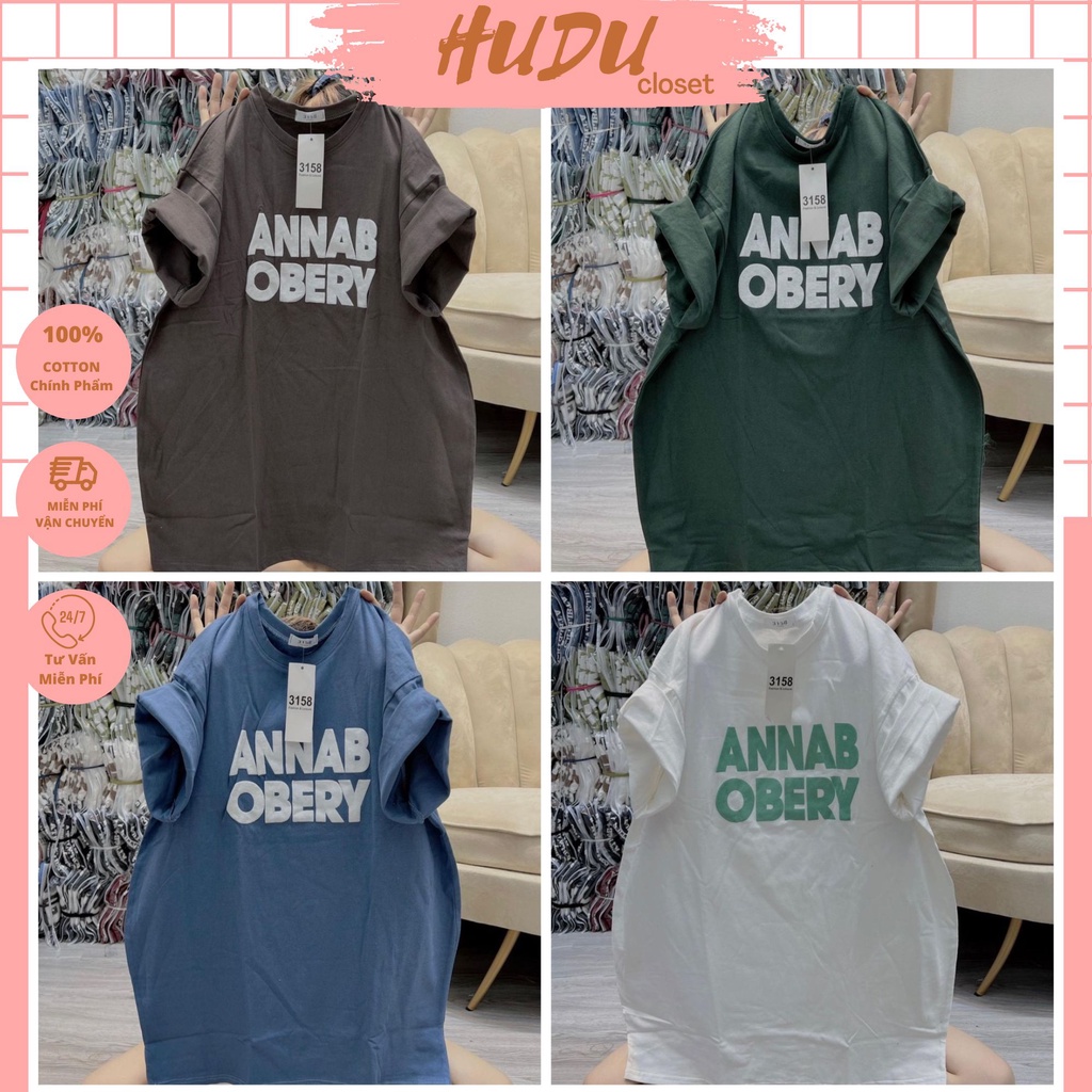 Áo Thun Cotton Khô 3158, Áo Thun 3158 Form Rộng Nam Nữ Unisex ANNAB Tay Lỡ Thoáng Mát - Hàng Loại 1 Freesize < 75kg