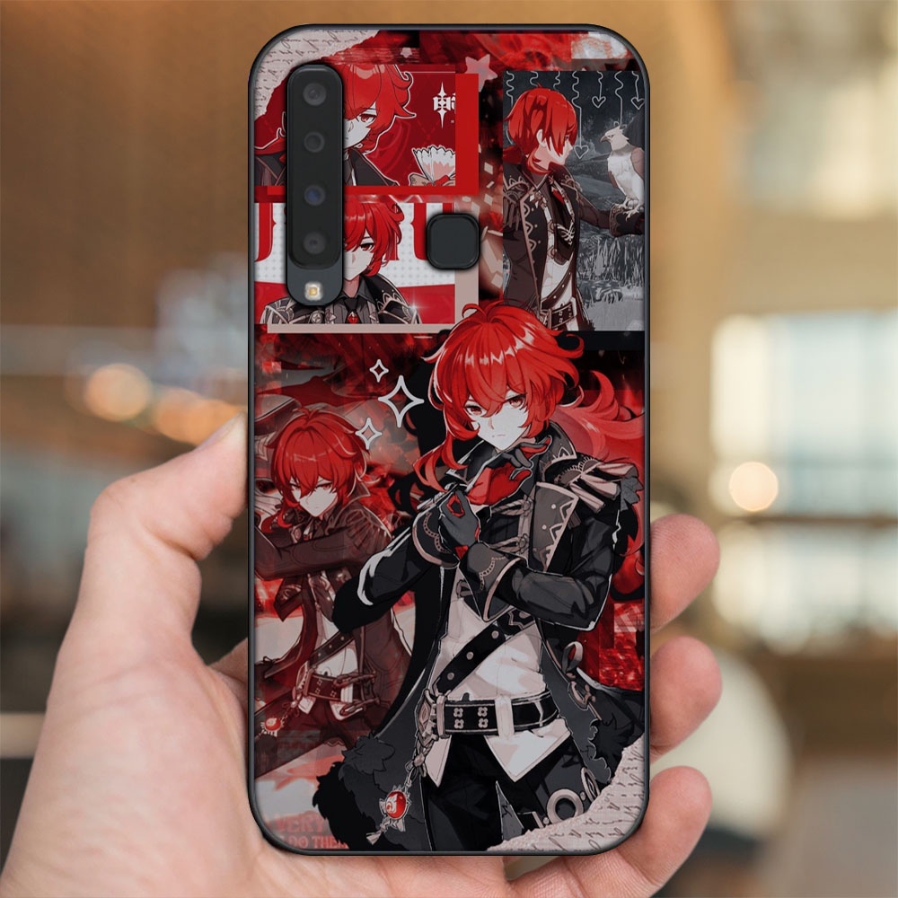 Ốp lưng Samsung A9 2018 viền đen in hình Diluc Genshin Impact