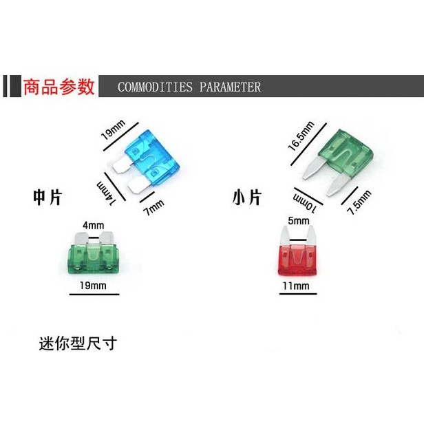 Cầu Chì Cỡ Nhỏ Vừa 4S 1A / 2A / 3A / 5A / 7.5A / 10A / 15A Chuyên Dùng Cho Xe Hơi