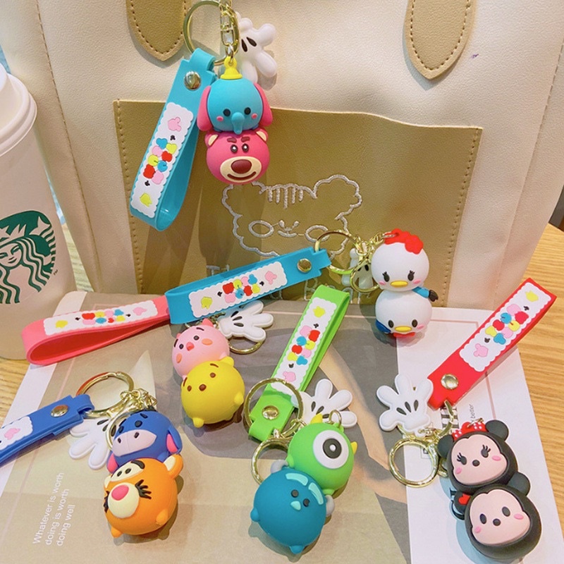 Móc khóa quà tặng hoạt hình disney chuột gấu hổ heo