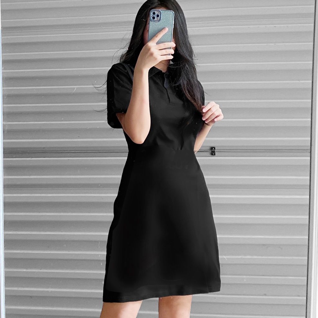 Đầm Váy Polo Trơn Chất Liệu Cotton