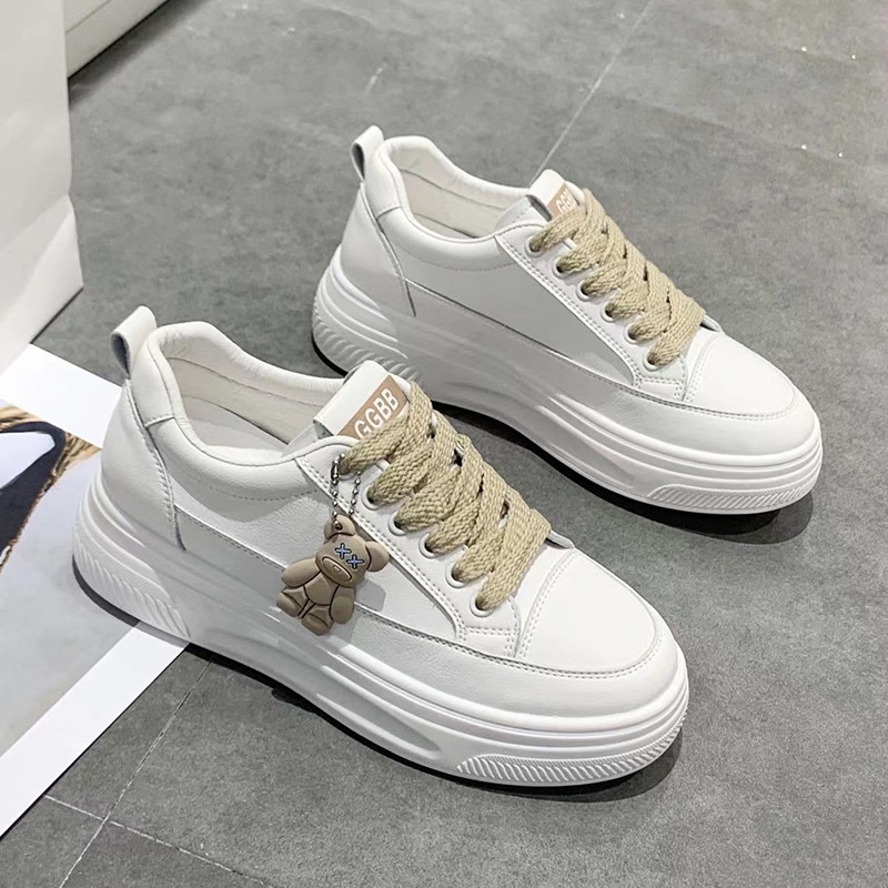 Giày thể thao Sneakers nữ kiểu dáng Basic GGBB, đế độn 5 phân, da PU chống nước