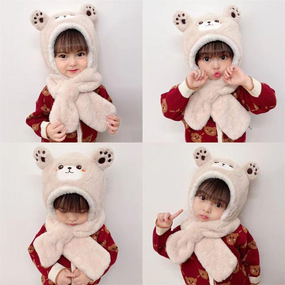 Mũ Beanie Vải Bông Mềm Hình Tai Gấu Sáng Tạo Thời Trang Thu Đông Cho Bé