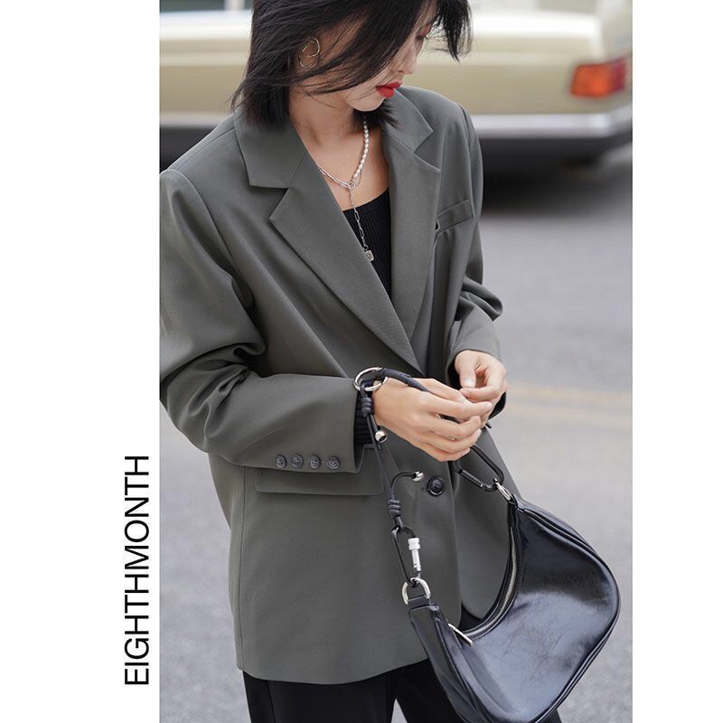 Áo blazer nữ áo vest dài tay khoác ngoài phong cách hàn quốc form đẹp màu đen trắng xanh ngọc 2 lớp