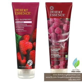 Dầu Gội Hữu Cơ - Dầu Xả Desert Essence Organic Shampoo, Cho Mọi Loại Tóc, Hương Red Raspberry, 237ml