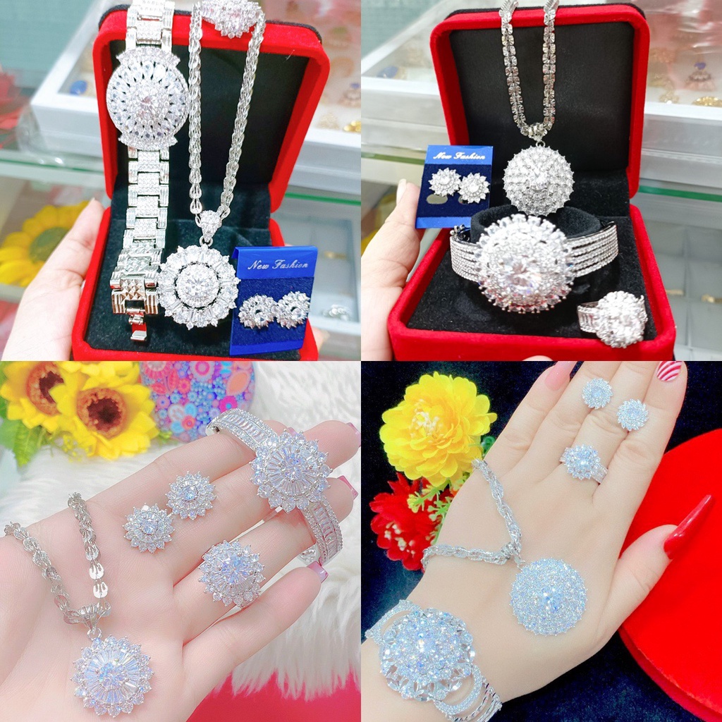 Bộ trang sức 4 món mạ bạch kim siêu xinh EK518