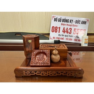 combo khay trà gỗ hương 5 món