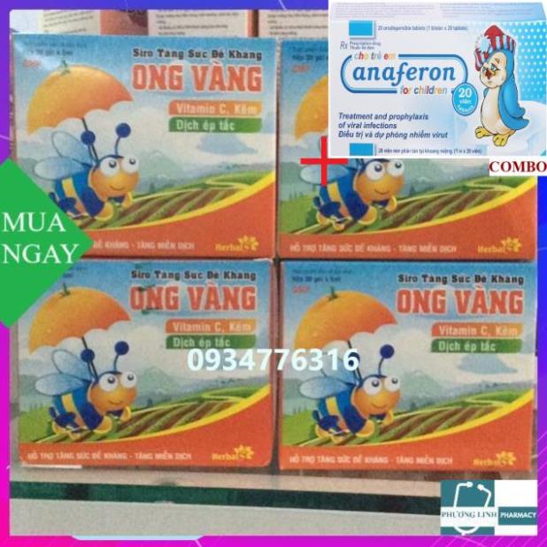 Combo Chim cánh cụt Nga+ Siro Tăng Đề Kháng cho bé Ong Vàng H30 gói