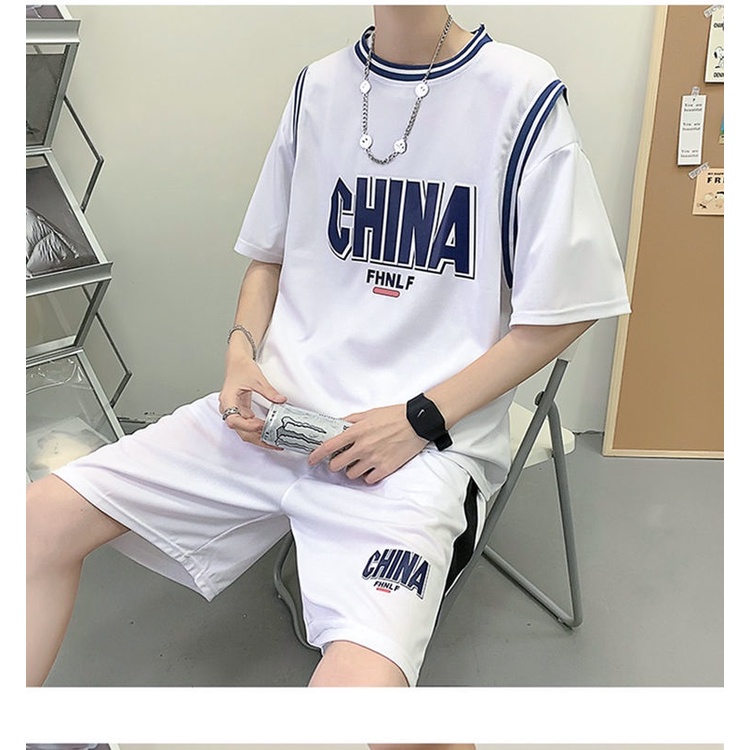 Áo Thun Tay Ngắn Giả Lụa Mát Thời Trang Mùa Hè 2022 Dành Cho Nam