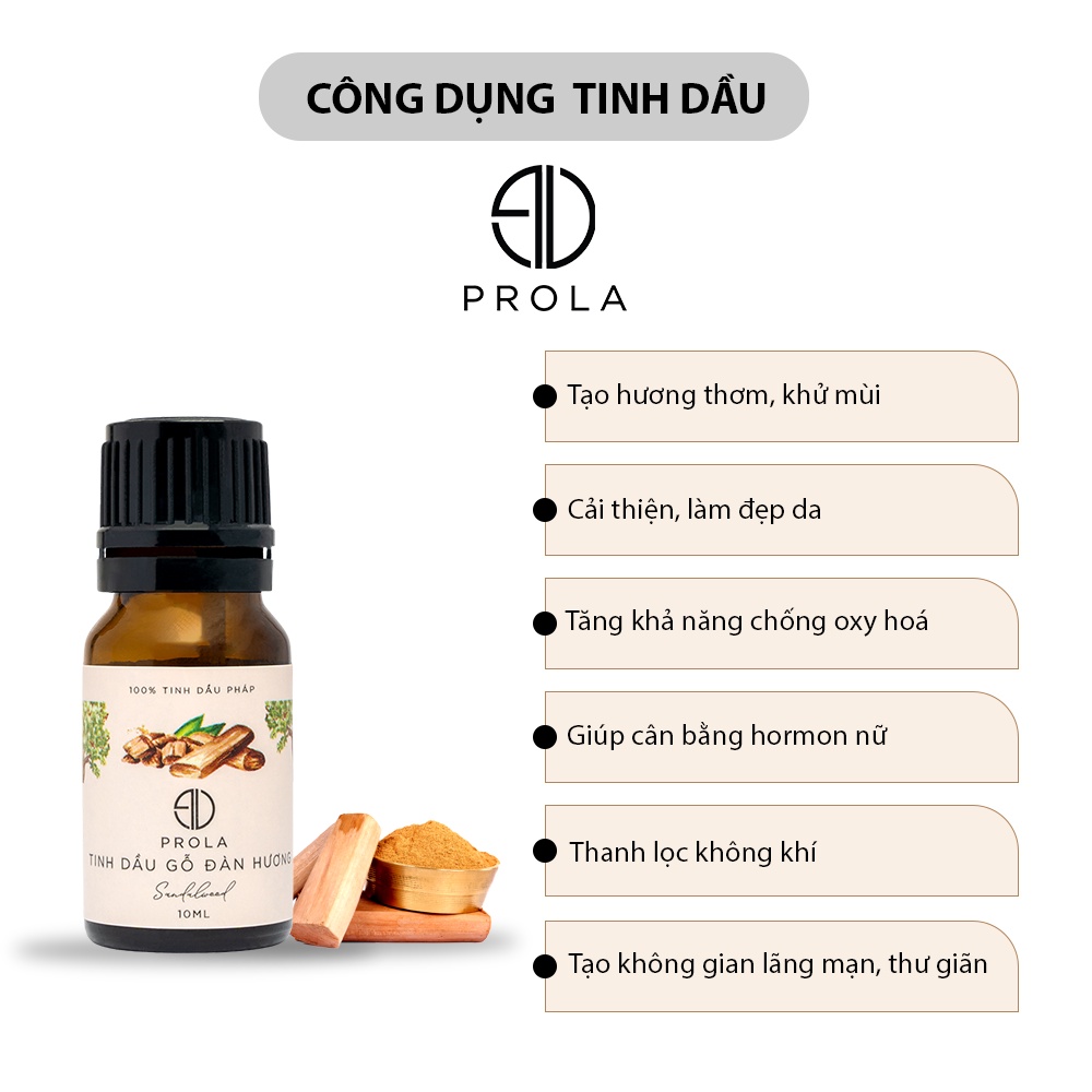 Tinh dầu thiên nhiên PROLA Hương Gỗ Đàn Hương Sandal Wood nguyên chất cao cấp