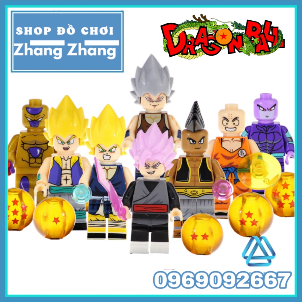 Đồ chơi Xếp hình Dragon Ball Son GokuGoku Black RoseUub HitVegetaKrillinGotenksFrieza Minifigures Kopf KF6040