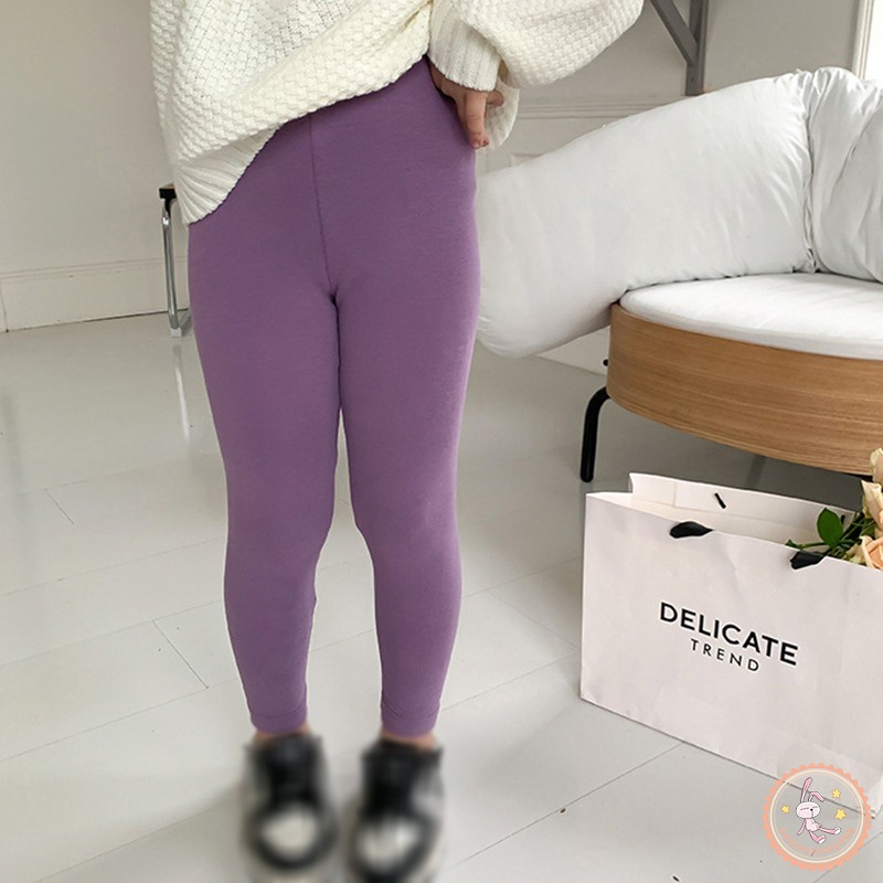 Quần Legging Thể Thao Eo Cao Thiết Kế Giản Dị Dành Cho Bé Gái