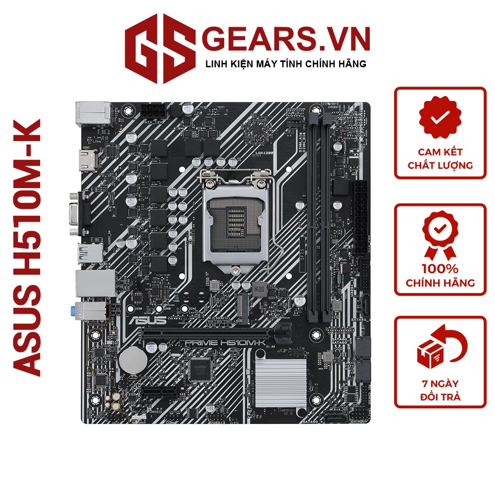 Mainboard Asus PRIME H510M-K DDR4 (Intel H510, Socket 1200, m-ATX, 2 khe Ram DDR4)