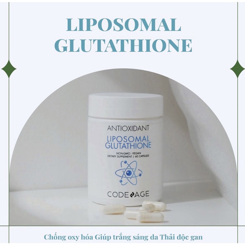 Viên Uống Glutathione Codeage Chống oxy hóa Giúp trắng sáng da Thải độc gan 60 viên chính hãng có tem phụ!