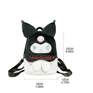 [Sẵn] Ba lô - Túi xách Kuromi Lông Nhung Mềm Mịn