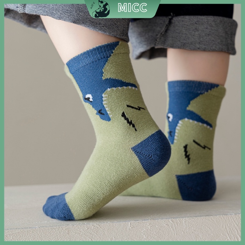 Set 5 Đôi Tất Cotton Kẻ Sọc Dễ Thương Cho Bé Trai 1-12 Tuổi