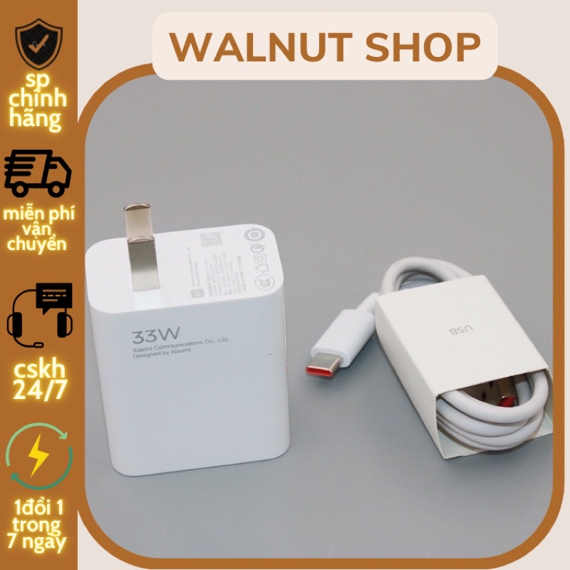 Bộ sạc nhanh Xiaomi 33w và 67w Fullbox 100%, đầu TypeC dành cho điện thoại Android - Hàng chính hãng bảo hành 12 tháng