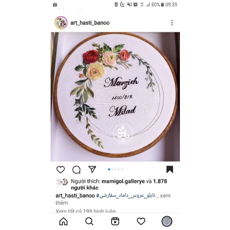 Tranh thêu tay trang trí tiệc cưới/ Tranh thêu tay kỉ niệm