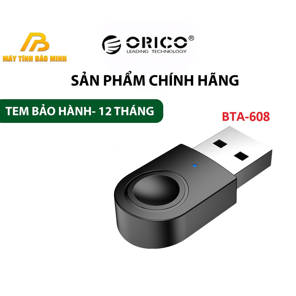 Thiết Bị Kết Nối Bluetooth Qua Cổng USB Orico BTA-608 5.0 - Hàng Chính hãng BH 1 Năm