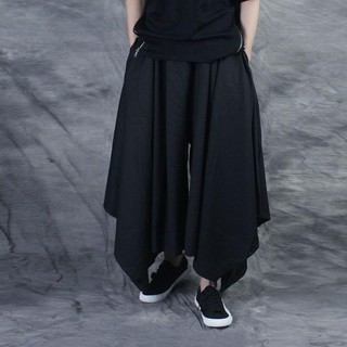 Quần culottes dài đến mắt cá chân dáng rộng màu đen phong cách xuân hè cá tính hợp thời trang cho nam