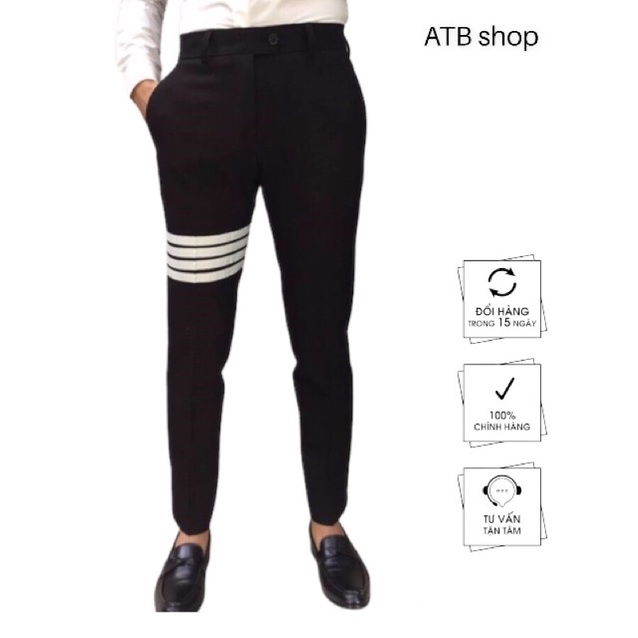 Quần Âu Nam Sọc Trắng Dáng Ôm Body Hàn Quốc Giá Buôn atbshop