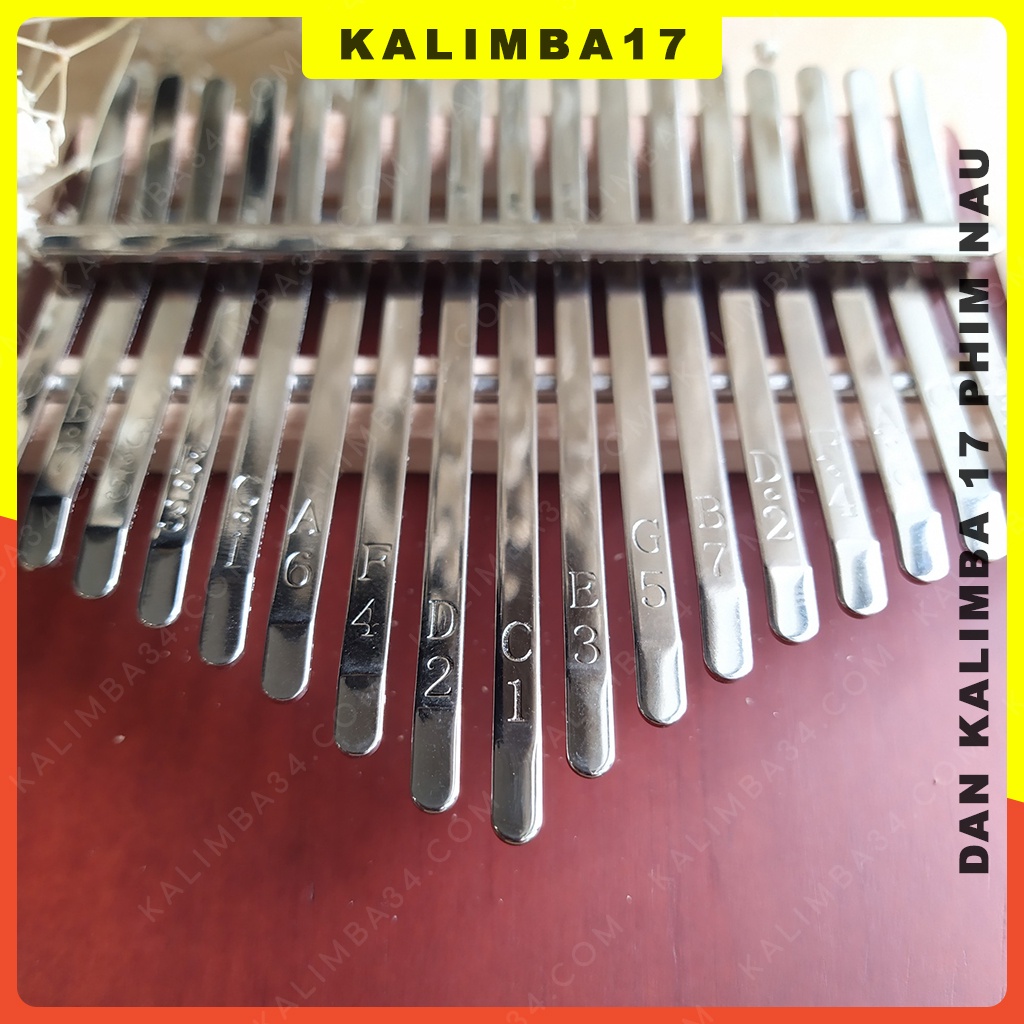 Đàn kalimba 17 phím cơ bản màu nâu, Kalimba gỗ tấm nguyên khối, Piano ngón tay cái , đồ chơi cho bé hấp dẫn kèm phụ kiện