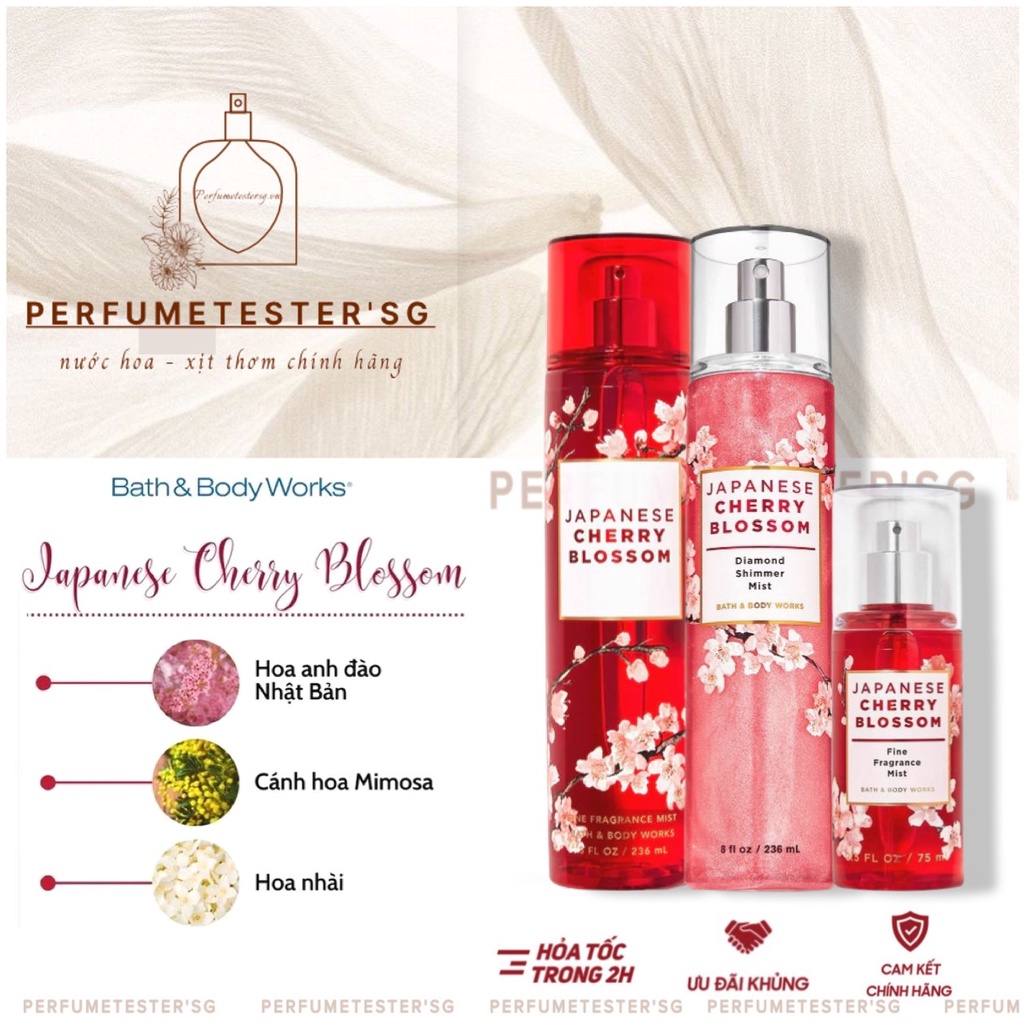 Xịt toàn thân Body Mist Bath And Body Works - Japanese Cherry Blossom -perfumetester