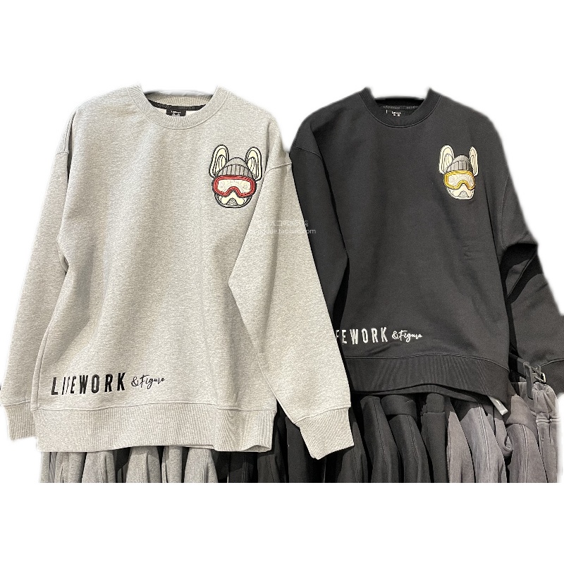 Áo Nỉ Thu Đông In Hình Chó Bull Dongdaemun LW214MT202