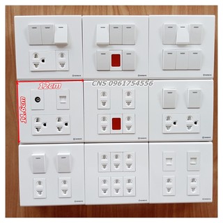 Combo công tắc - ổ cắm, ổ mạng lan, ổ đt sino s18cc - mặt vuông chính hãng
