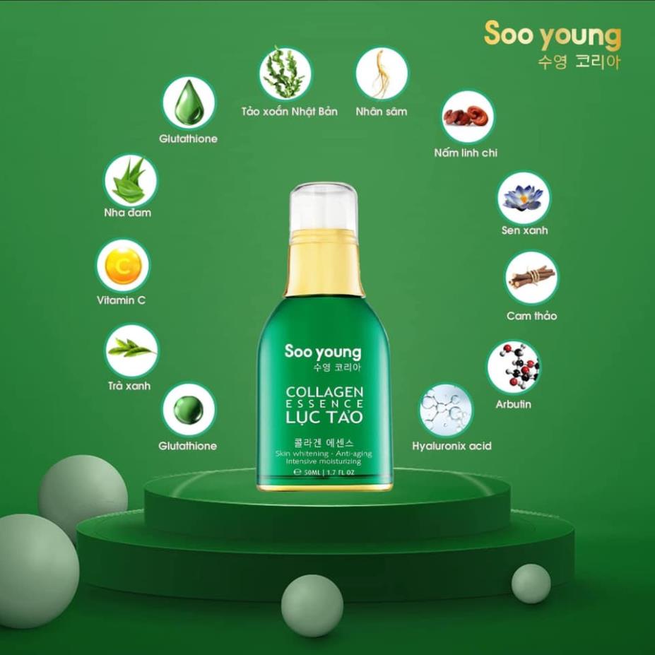 Serum tinh chất lục tảo Collagen Essence Soo Young chính hãng
