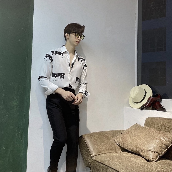 Áo sơ mi nam họa tiết dài tay style Hàn Quốc mẫu 22 25 - Vải lụa cao cấp chống nhăn