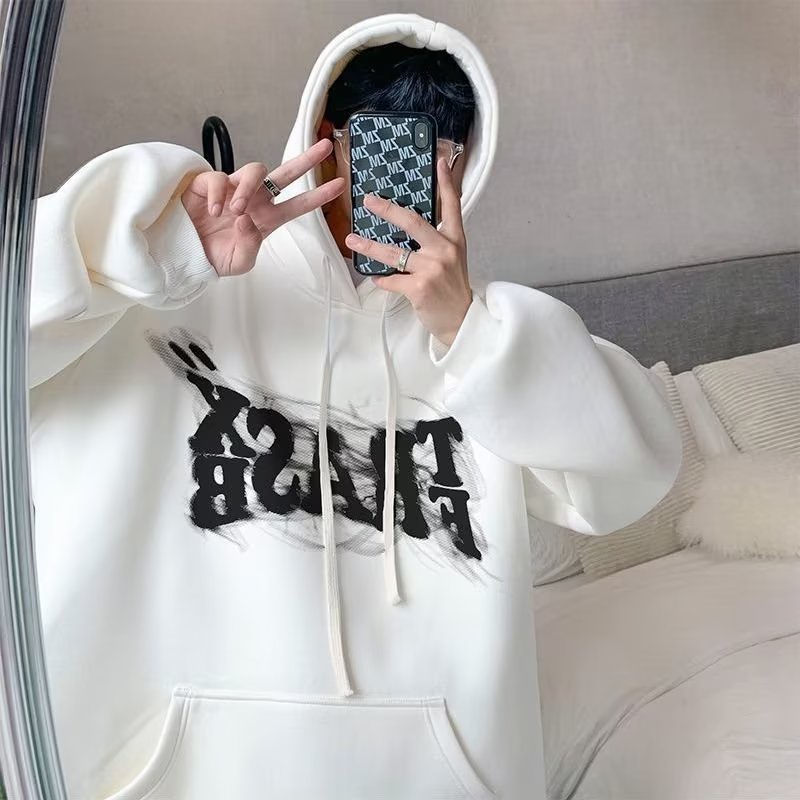 Áo hoodie AOKANG dáng rộng in họa tiết chữ cái thời trang trẻ trung thường ngày dành cho nam