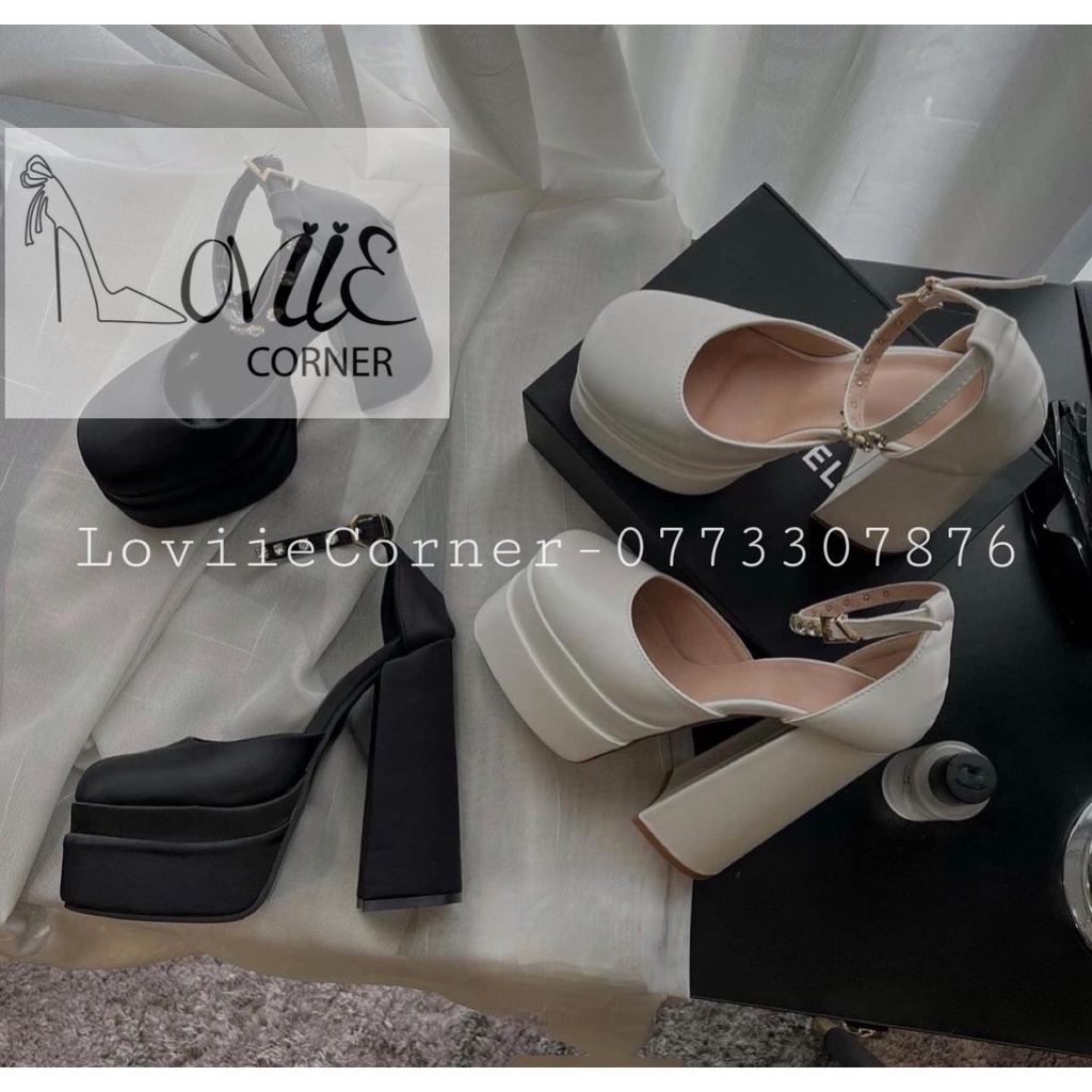 GIÀY THỜI TRANG LOVIIECORNER - SANDAL CAO GÓT BÍT MŨI ĐÚP 12 PHÂN - GUỐC NỮ BÍT HẬU QUAI CÀI G220926