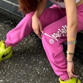 Quần nỉ Stussy họa tiết big logo pink sweater pants