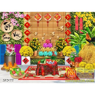 Tranh dán tường đẹp trang trí tết - 392VTT